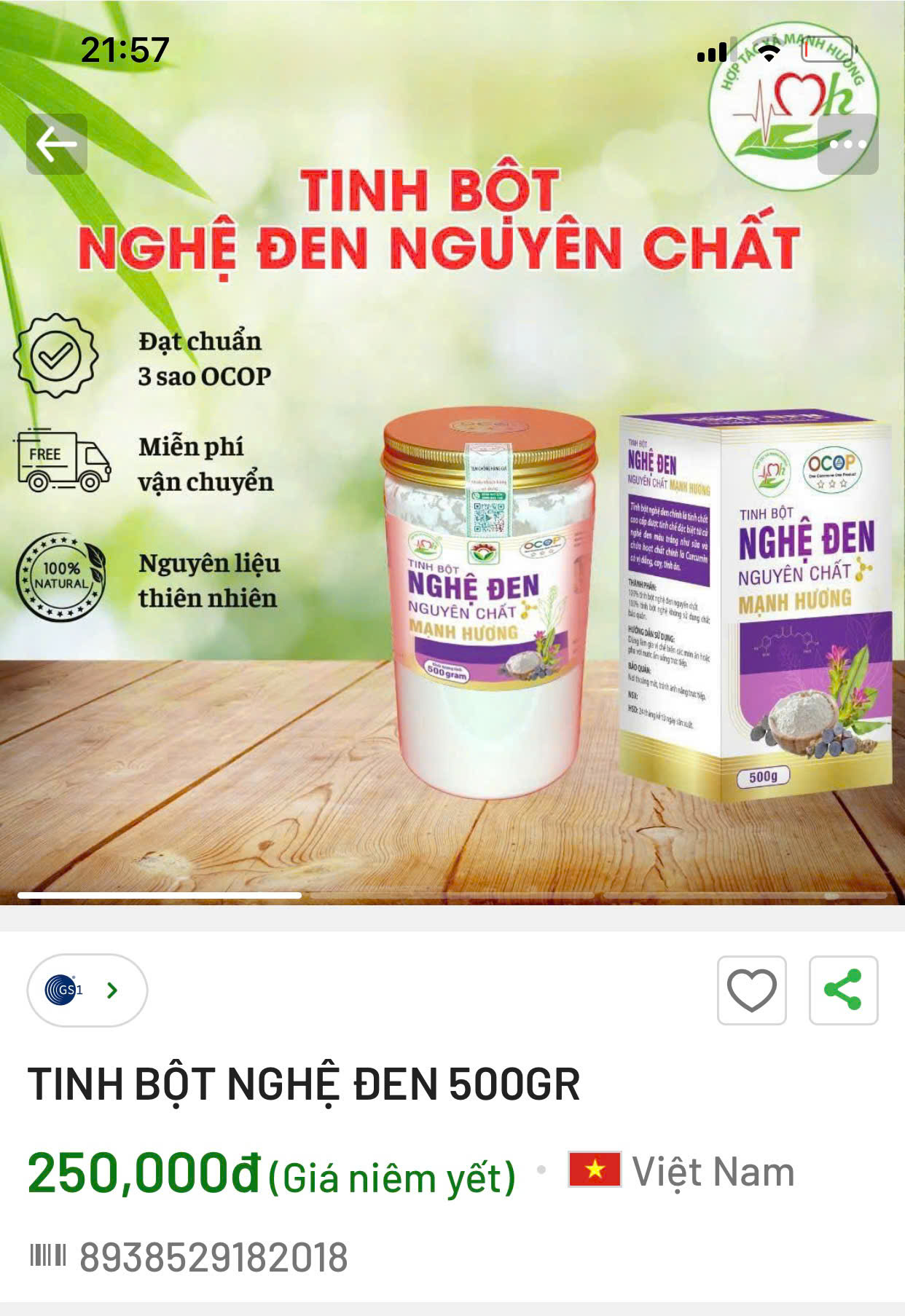 Tinh bột nghệ đen
